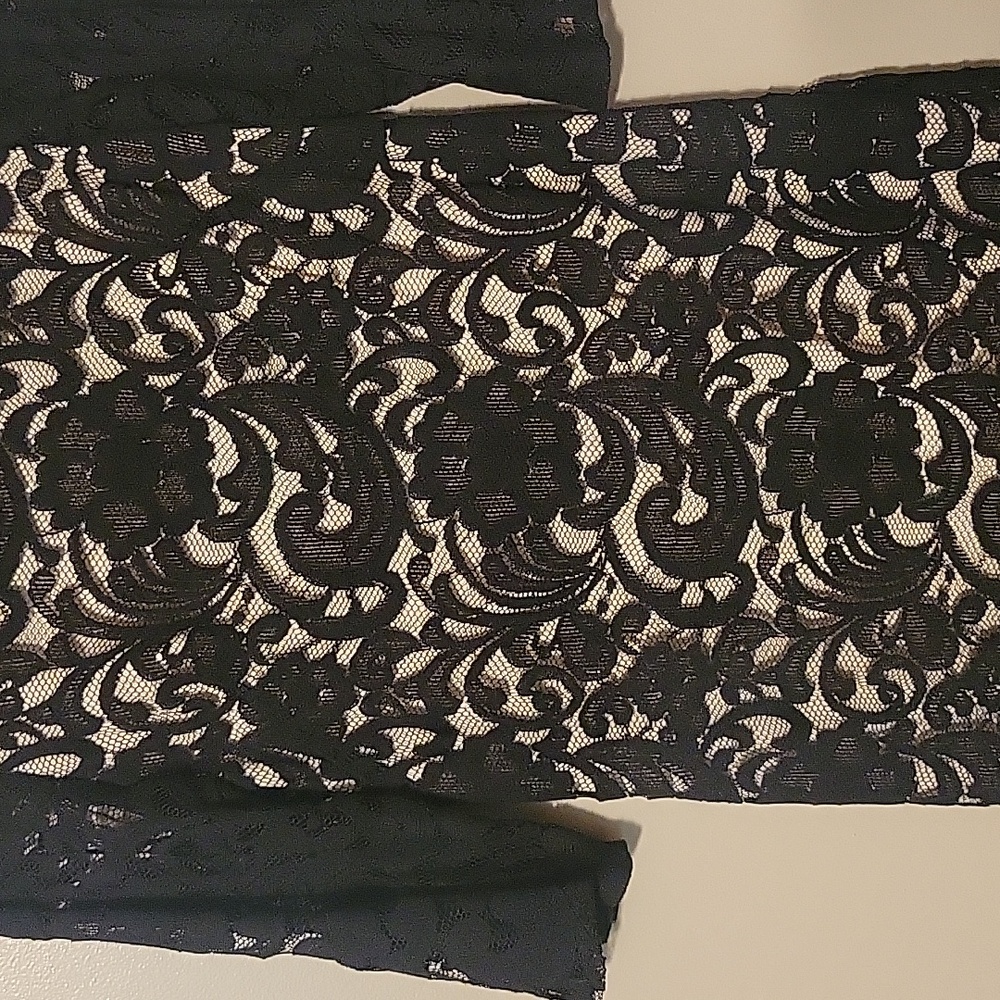Vince Camuto Lace Dress Women's Size 6‎ Wedding Party 3/4 Sleeves Lined Black